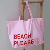 Sac de plage en toile beach please pink